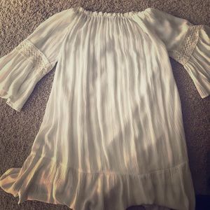 Cream off the shoulder dress